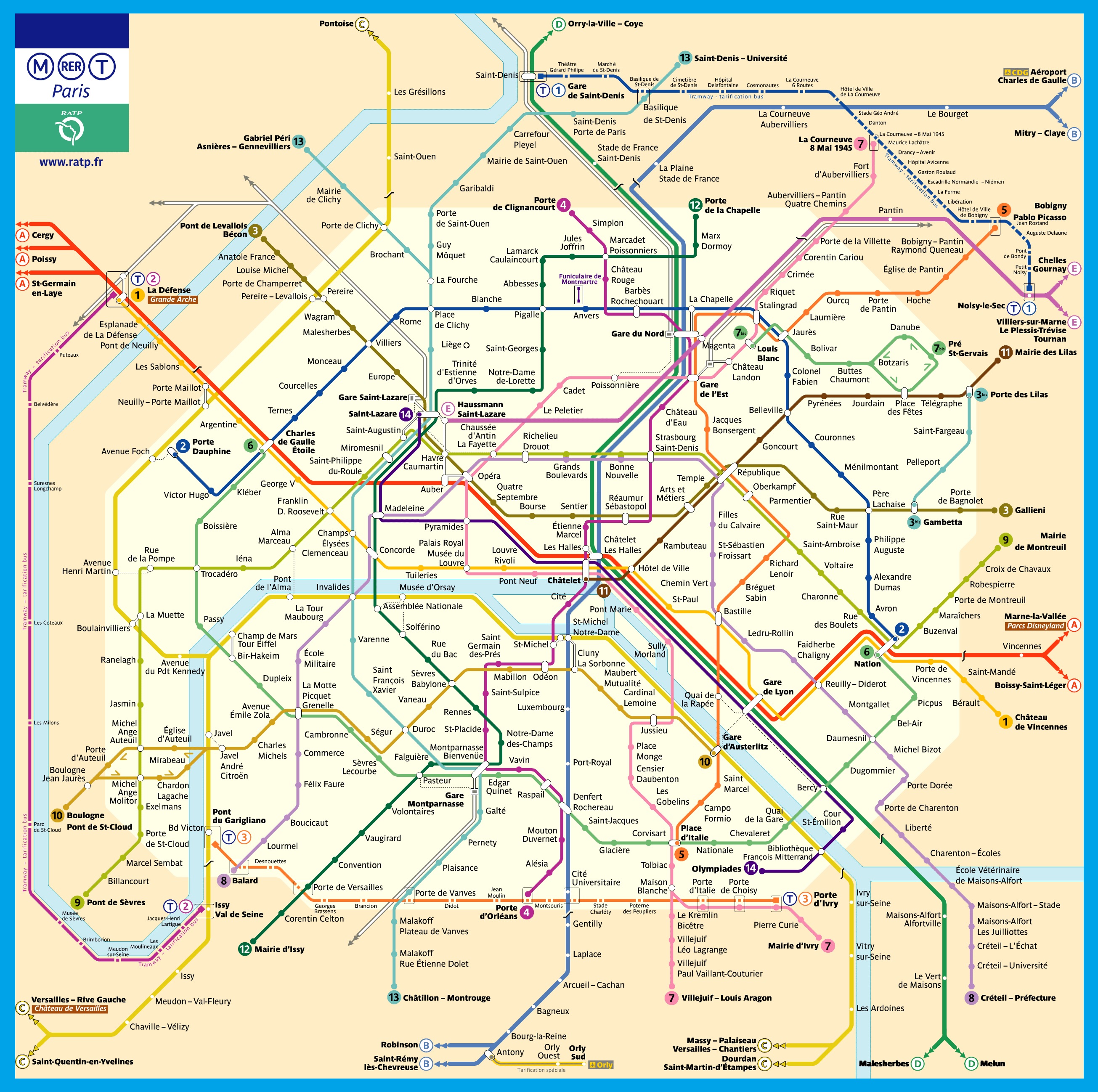 Plan Métro Paris 2016 - Guidebooky le Plan du Métro de Paris en 2016